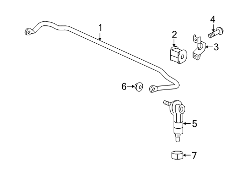 2012 Chevy Equinox Stabilizer Bar & Components - Rear Diagram 2 - Thumbnail