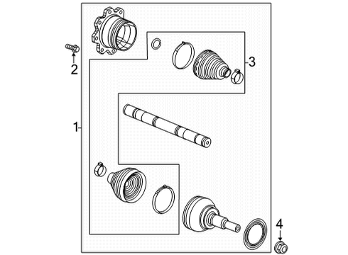 2023 GMC Sierra 2500 HD Axle Shaft - Front Diagram