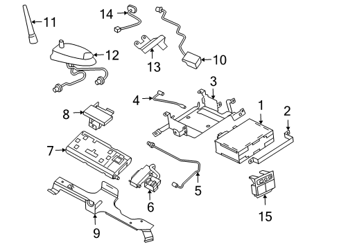 2002 GMC Yukon XL 2500 Antenna Mast Diagram for 10335281