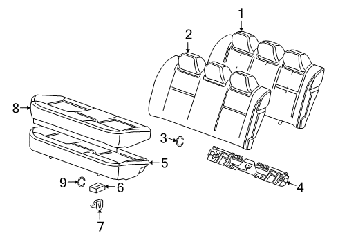 2008 Chevy Impala Rear Seat Components Diagram 2 - Thumbnail