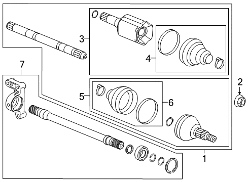 2021 Chevy Malibu Drive Axles - Front Diagram