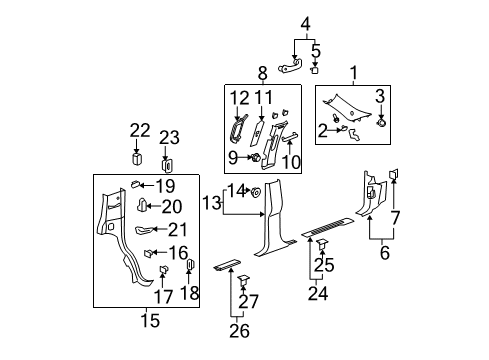 2012 Cadillac Escalade Grip Handle Diagram for 20986869