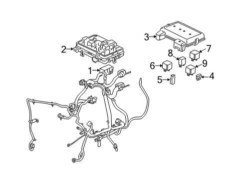 2006 Chevy HHR Fuse & Relay Box Diagram for 15847491