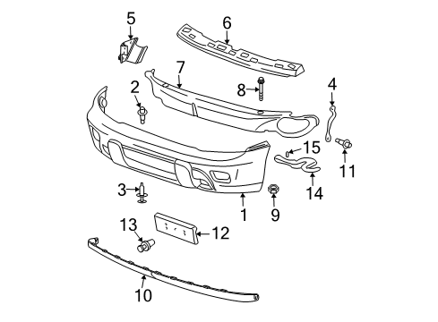 2004 Chevy Trailblazer Front Bumper Diagram