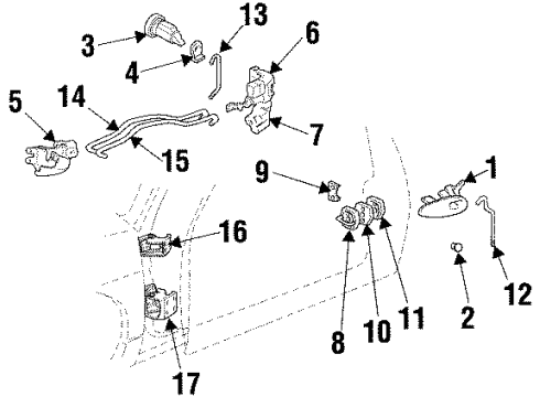 1997 Pontiac Grand Prix Window Regulator, Front Passenger Side Diagram for 10315137