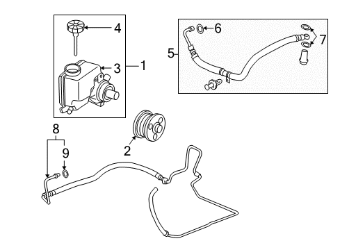 2008 Buick Lucerne Power Steering Pressure Hose Diagram for 19330653