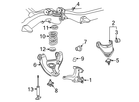 2002 Chevy Express 1500 Front Suspension Components Diagram