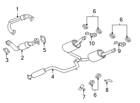 2008 Chevy Impala Exhaust Components Diagram 3 - Thumbnail