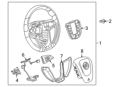 2018 Buick Cascada Cruise Switch, Black Diagram for 13496970