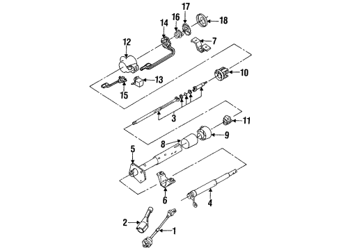 1993 GMC K1500 Suburban Steering Column, Steering Wheel & Trim Diagram 1 - Thumbnail