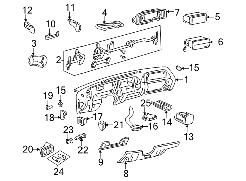 1999 GMC C3500 Instrument Panel Diagram