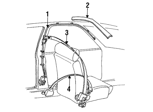 1991 Pontiac LeMans Retractor Diagram for 90341622