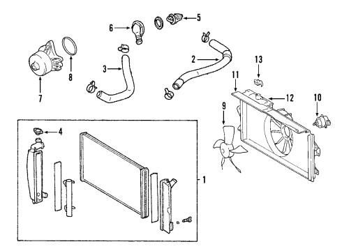 2006 Pontiac Vibe Reservoir Cap Diagram for 88973497