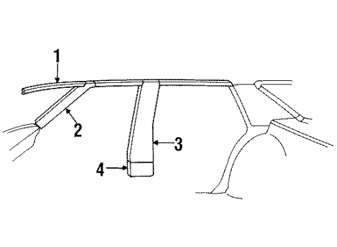 1986 Buick Electra Interior Molding, Upper Diagram for 3536254