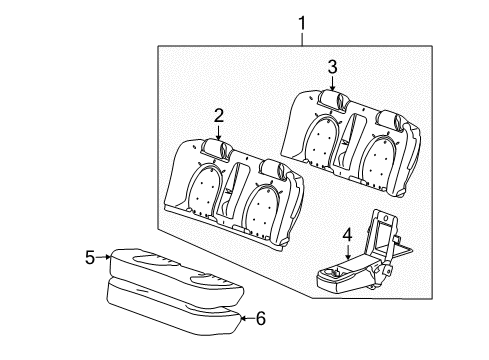 2009 Buick Lucerne Seat Cushion Pad, Rear Diagram for 15903859