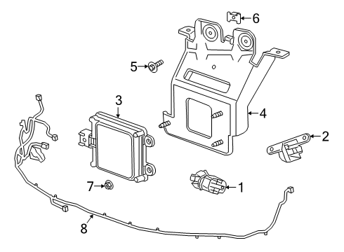 2021 Chevy Blazer Electrical Components - Front Bumper Diagram 1 - Thumbnail