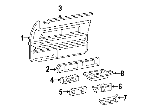 1993 Buick Riviera Window Molding, Driver Side Diagram for 20642243