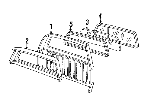 1991 GMC Sonoma Body Side Molding, Outer Diagram for 15630012