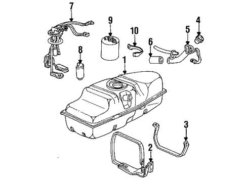 1991 GMC Syclone Fuel System Components Diagram