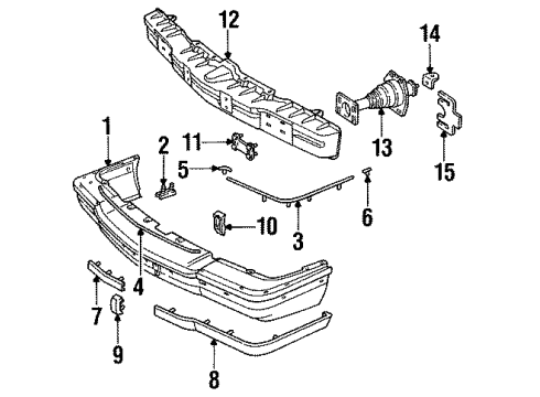 1993 Buick Roadmaster Upper Molding Cap, Passenger Side Diagram for 12507749