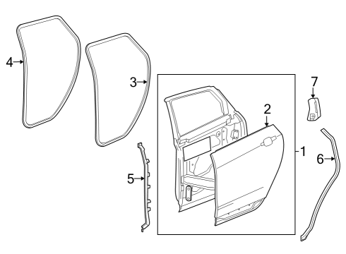 2023 Cadillac LYRIQ Front Weatherstrip, Passenger Side Diagram for 87829022
