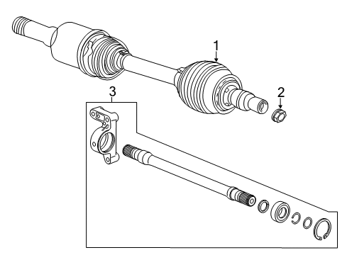 2018 Buick Regal Sportback Axle Assembly, Front Driver Side Diagram for 84527909