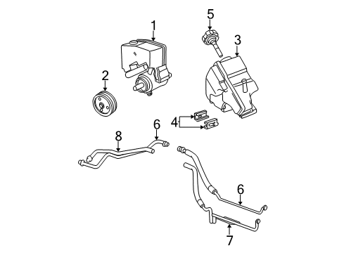 2002 Chevy Malibu P/S Pump & Hoses, Steering Gear & Linkage Diagram 3 - Thumbnail