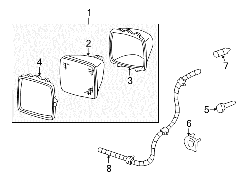 1998 GMC C3500 Headlamps, Electrical Diagram 2 - Thumbnail