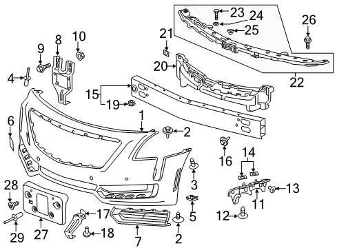 2016 Cadillac CT6 Center Support Spacer Diagram for 84003156