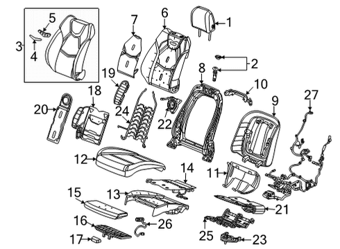 2021 Cadillac CT4 Bolster Pad, Front Diagram for 84996765