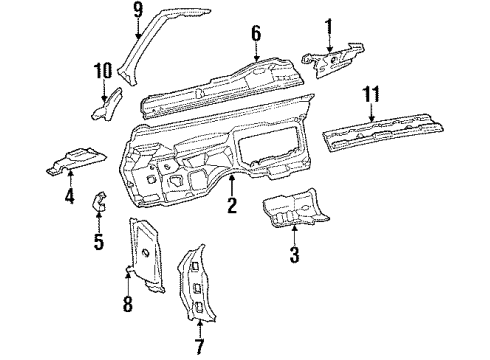 1992 Cadillac Brougham Wiper Arm, Black, Passenger Side Diagram for 5049552