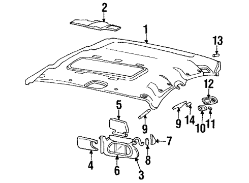 2003 Oldsmobile Aurora Interior Trim - Roof Diagram