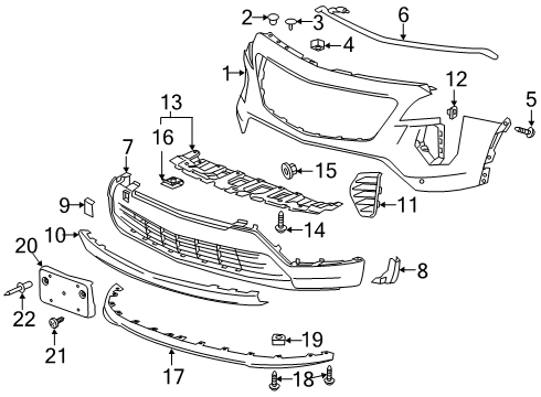 2020 Cadillac XT4 Bumper Cover Diagram for 84646921