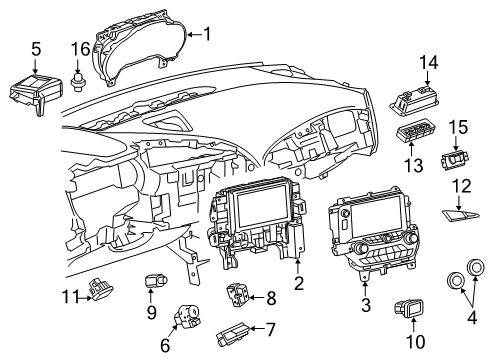 2017 Chevy Corvette A/C & Heater Control Units Diagram
