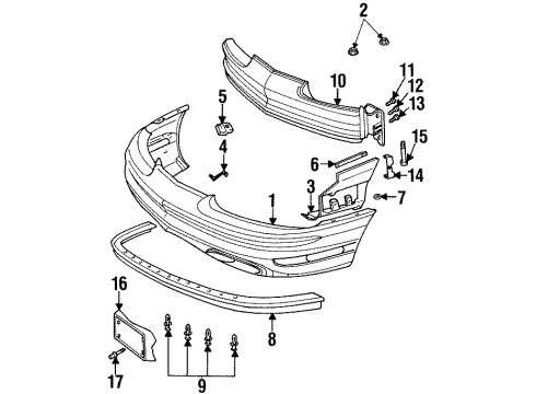1999 Oldsmobile Aurora Front Bumper Diagram