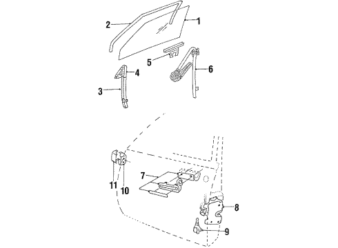 1989 Pontiac 6000 Lock, Front Driver Side Diagram for 10091815