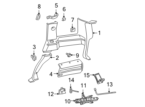 1999 Oldsmobile Bravada Interior Trim - Quarter Panels Diagram