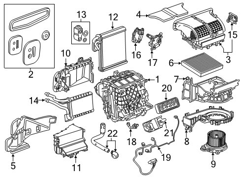 2024 Cadillac XT4 A/C Evaporator & Heater Components Diagram