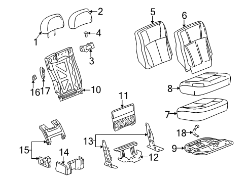 2007 Buick Rainier Rear Seat Components Diagram