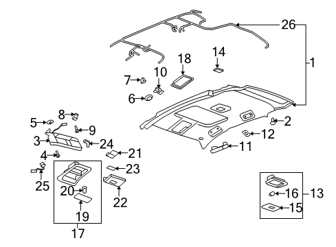 2008 Saturn Vue Interior Trim - Roof Diagram 2 - Thumbnail