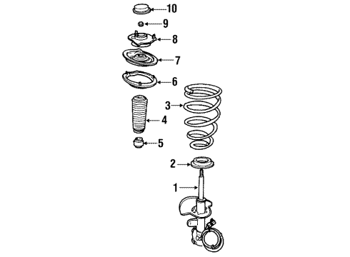 1998 Cadillac DeVille Struts & Components - Front Diagram