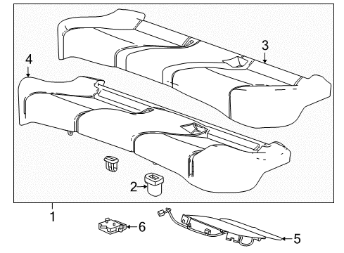 2016 Chevy Cruze Seat Cushion Pad, Rear Diagram for 23405807