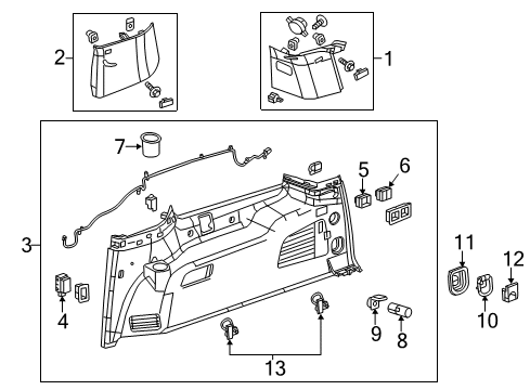 2017 Chevy Suburban Interior Trim - Quarter Panels Diagram 2 - Thumbnail