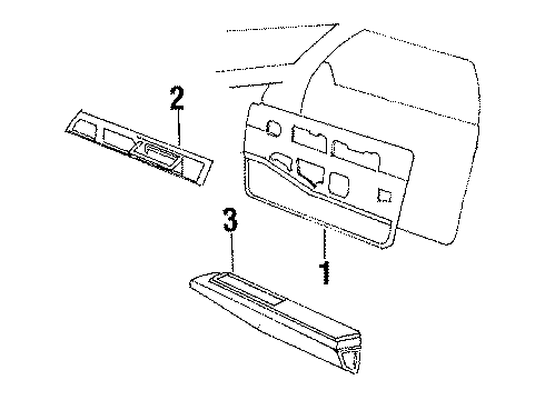 1986 Buick Electra Armrest, Front Passenger Side Diagram for 20695648