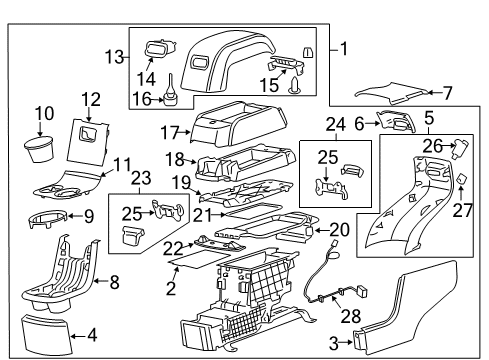 2012 Chevy Traverse Rear Console Diagram
