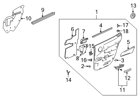2007 Pontiac Grand Prix Interior Trim - Rear Door Diagram