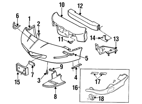 1996 Pontiac Firebird Front Bumper Diagram