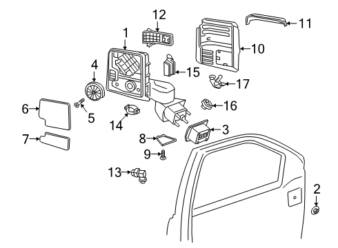 2021 Chevy Silverado 1500 Upper Cover, Rear Passenger Side Diagram for 84468909