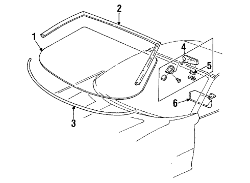 2001 Pontiac Firebird Windshield Glass Diagram