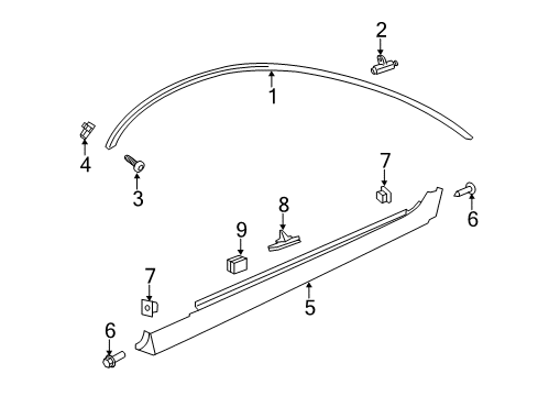2012 Chevy Caprice Exterior Trim - Pillars, Rocker & Floor Diagram